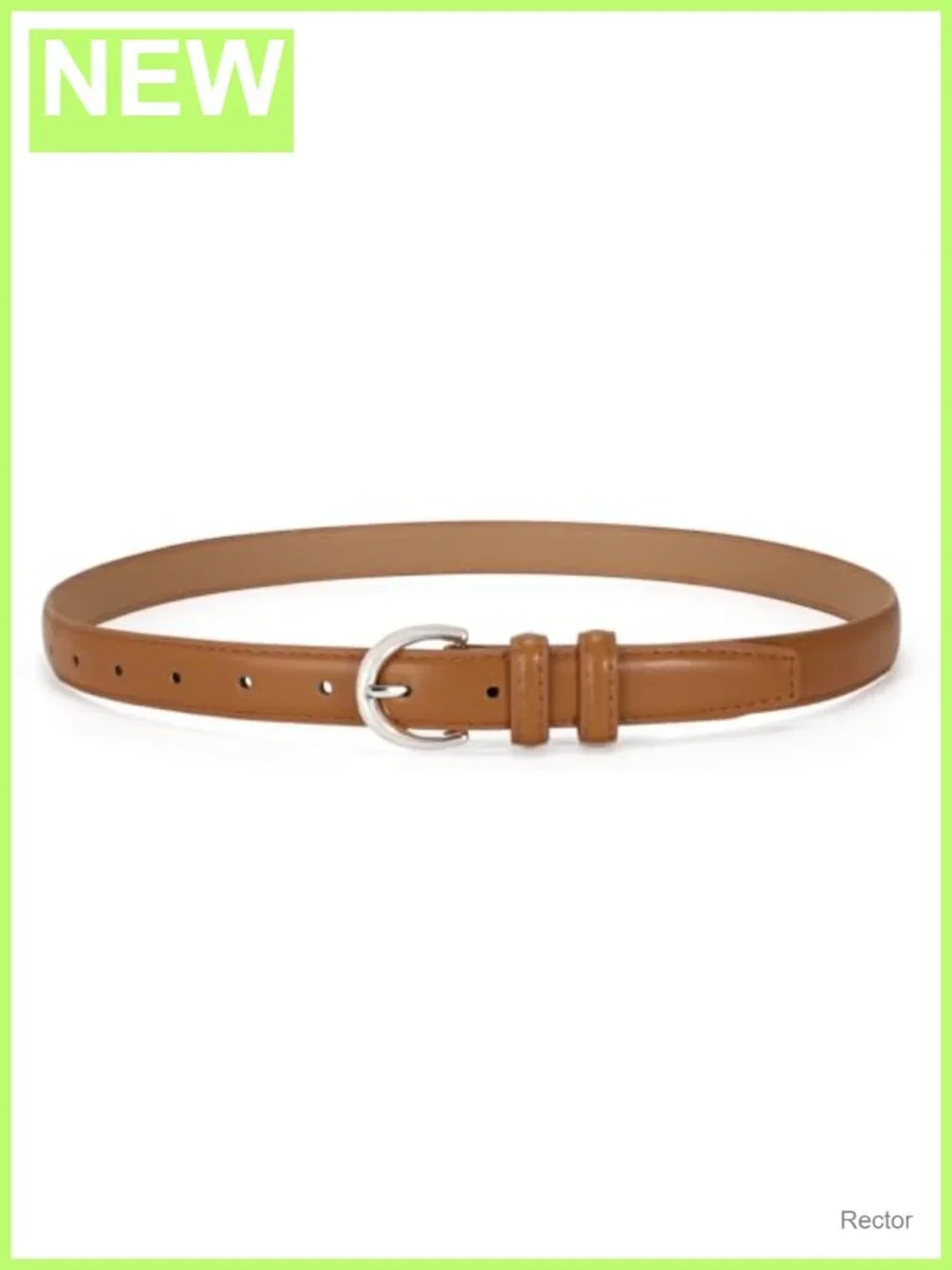 Women's Faux Leather Skinny Belt with Single Prong Buckle for Jeans, Pants,
